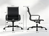 Ergonomic PU Leather High Back Office, 4" Height Adjustable & 90&deg-110&deg Rocking Executive Desk 59251491