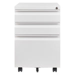 ZUN 3 Drawer File Cabinet with Lock, Steel Mobile Filing Cabinet on Anti-tilt Wheels, Rolling Locking W25270523