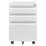 ZUN 3 Drawer File Cabinet with Lock, Steel Mobile Filing Cabinet on Anti-tilt Wheels, Rolling Locking W25270523