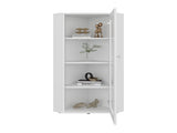 Ruffin Display Cabinet, 1 Door, 4 Shelves, White B097P474260