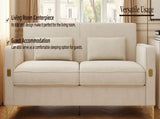 FX-P18-BEModern Beige Sofa Couch for Living Room, 85.83" Upholstered 3-Seater Sofa with Metal W57649843