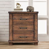 Rustic Three Drawer Reclaimed Solid Wood Framhouse Nightstand 93301617