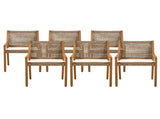 OUTDOOR DINING CHAIR -Acacia Wood & Wicker with Cream Cushion Patio Furniture-Teak finish & wicke N770P272397G