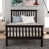 Wood Platform Bed Twin Bed with Headboard and Footboard WF191767AAP