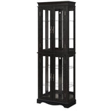 Lighted Glass Curio Display Cabinet with Wood Frame - Elegant Glass Storage for Wine, Toys & W1758P297550