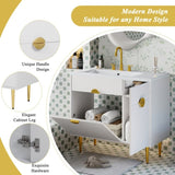 36" Bathroom Vanity with Resin Basin Sink, Modern Bathroom Sink Cabinet, Storage Cabinet with N710P265934K