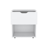 DEPOT E-SHOP Adak 19.7" H Nightstand End Table with Open Shelf,White B097P167406