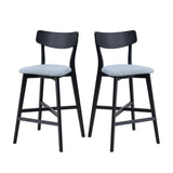 Wooden Bar Chairs Set of 2, Modern Soft Upholstered Kitchen Island Chairs, Counter Height Stool with W2582P197586