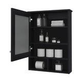 Poston Medicine Cabinet With a Door And Included Mirror, Black B128P237157