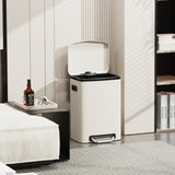 13 Gallon 50L Kitchen Foot Pedal Operated Soft Close Trash Can - Stainless Steel Rectangular Bustbin W1550122451
