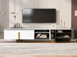 VIBE HAUS 66.7'' Light Luxury TV Stand for TVs up to 70 Inches, Modern TV Cabinet with Metal Legs, 1 N724P321446K