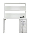 ZUN White 1-Door Writing Desk with Hutch B062P215481