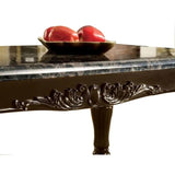 Traditional Espresso Solid wood Sofa Table Faux Marble Top Intricate design Living Room Furniture B01151377