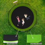 ZUN 12FT Trampoline Green for Kids & Adults with Basketball Hoop and Ball ,Recreational Trampolines with K1163139545