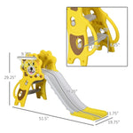 ZUN Yellow Toddler Slide for Indoors with Basketball Hoop 04628273