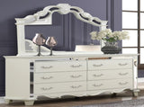Milan Mirror Framed Dresser made with Wood in White B00956630