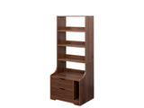 Night Stand with Bookshelf, Night Stand with 2 Storage Drawers for Bedroom 34726081
