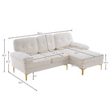 Three-Seat Simple And Stylish Indoor Modular Sofa Beige 82830683