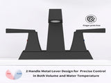 2-Handle Bathroom Sink Faucet Matte Black 4 Inches Centerset Vanity Faucet 3 Hole Bathroom Faucet T3177P277478