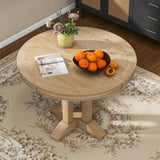 ZUN TREXM Farmhouse Dining Table Extendable Round Table for Kitchen, Dining Room WF305980AAE