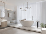 67" Freestanding Solid Surface Bathtub, Luxury Engineered Stone Resin Freestanding Soaking Bathtub W1573P175001