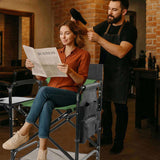 31" Tall Directors Chair with Footrest, 4Portable Bar Height Folding Camping Chair with Built-in Cup 85468184