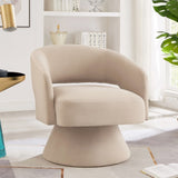 Modern Swivel Barrel Chair, Upholstered Velvet Round Accent Chairs,360 Degree Comfy Swivel Chair W2186P178775