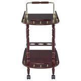 Merlot and Brass 2-shelf Serving Cart B062P145531