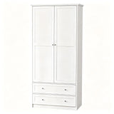 () Particleboard Wardrobe with Melamine Finish Featuring 2 Doors and 2 Drawers 40223349