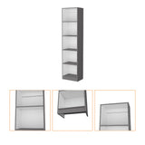 Zachary Matt Gray and White 5-Shelf Slim Bookcase B062P175161