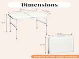 90 x 60 x 70cm Home Use Aluminum Alloy Folding Table White 44193343