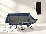 Navy Dual Person Heated Folding Camping Chair 4 Heating Zones 3 Temperature Levels, Heavy Duty 660 95735414