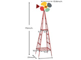 6.2ft Red 4-Blade Iron Windmill with 4-Leg Stand and Storage Shelf 54238030