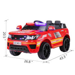 ZUN 12V Kid Ride on Police Car with Parental Remote Control, Battery Powered Electric Truck with Siren, W2181137385