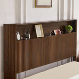 Full Extra Long Size bed frame with storage headboard, built-in charging station, wavy 82735550