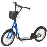 Youth Scooter with Adjustable Handlebars and plastic basket 16" Inflatable Rubber Tires -Blue 70179671