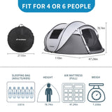 4-6 Persons White Gray Pop-Up Boat Tent T2602P172478