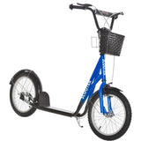 Youth Scooter with Adjustable Handlebars and plastic basket 16" Inflatable Rubber Tires -Blue 70179671