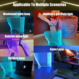 Modern Curved RGB Table Lamps for Bedrooms and Desks - Futuristic Ambient Mood Lighting for Gaming 60909449
