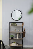 ZUN 20" x 20" Circle Wall Mirror with Wooden Frame and Black Finish, Wall Mirror for Living Dining W2078124341