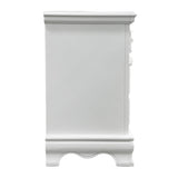 White 2-Drawer Nightstand with Floral Motifs B062P209008