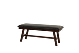 ZUN Dark Walnut Finish Wood Framed Back 1pc Dining Bench Only Breakfast Kitchen Cushion Dark Chocolate B011P192195