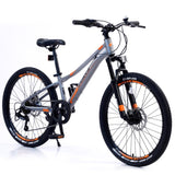 ZUN Mountain Bike for Girls and Boys Mountain 24 inch shimano 7-Speed bike W101963866