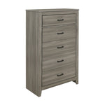 ZUN Dark Gray Finish Transitional Look 1pc Chest of 5 Drawers Industrial Rustic Modern Style Bedroom B011101878