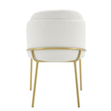 set of 2 dinning chair white seat brown leg W370P193934