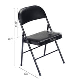 4pcs Elegant Foldable Iron & PVC Chairs for Convention & Exhibition Black 33457557