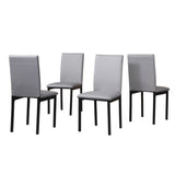 Noyes Faux Leather Seat Metal Frame Dining Chairs, Set of 4, Gray T2574P164525