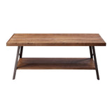 ZUN Weathered Oak and Sandy Black Storage Coffee Table B062P189219