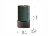 44" Tall Large Modern Cylinder Ribbed Tower Water Fountain With Rustic Base, Contemporary Antique W2078125153