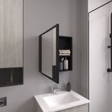 ZUN Duma 21.1" H x 19.7" W Mirror Medicine Cabinet, One door with Four interior Shelves for Bathroom, B070P242493